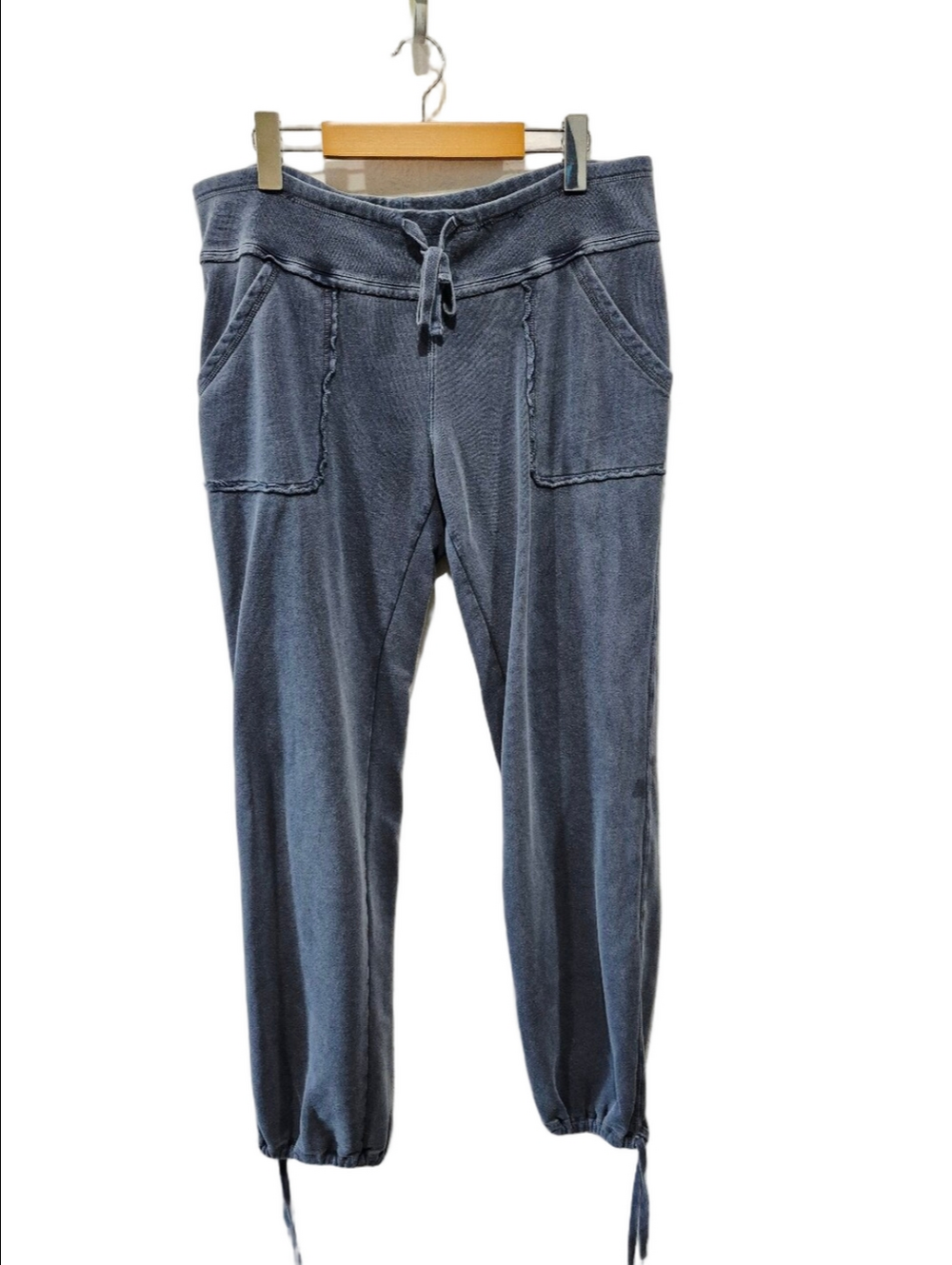 Roots Athletics Canada Vintage Sweatpants Large Blue French Terry Cinch Hem L